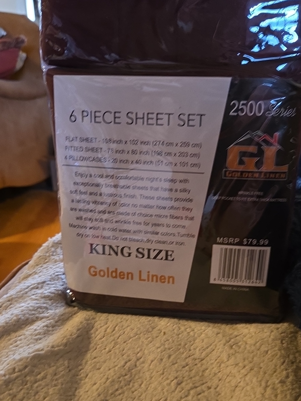 Hotel Collection King Size 6-Piece Sheet Set - Dark Purple No Bundling W/sheets
